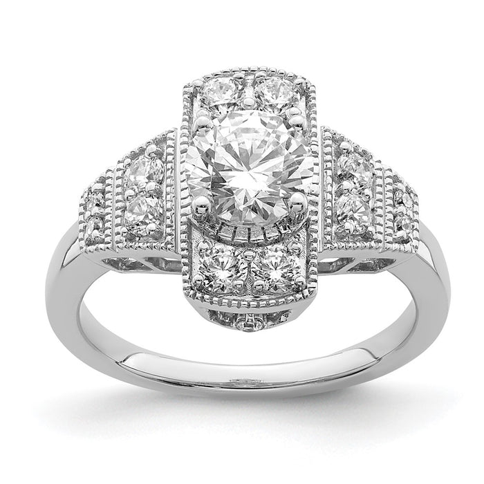 Exclusive 14K White Gold Art Deco Semi-Mount Engagement Ring - 5/8 Carat-1
