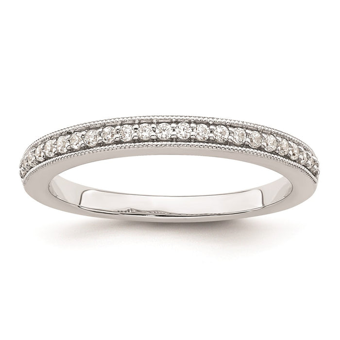 Exclusive 14K White Gold Diamond Wedding Band - 1/6 Carat, Stylish Value-1