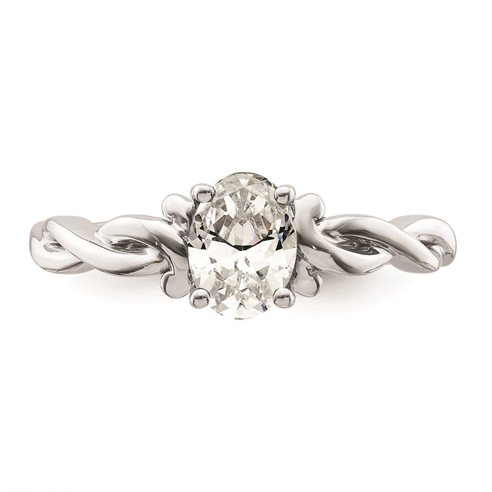 Buy 14K White Gold Twisted Band Oval Engagement Ring - Stylish Design, Value!-4