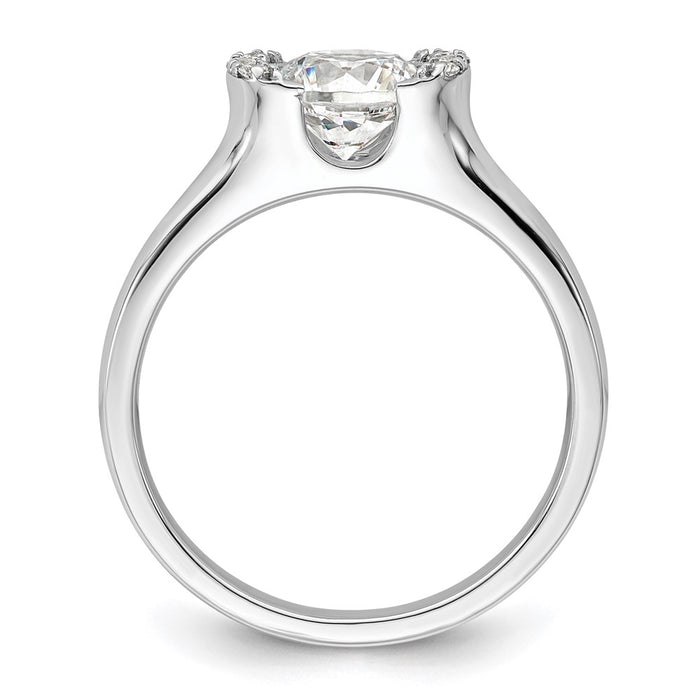 Buy Exclusive 14K White Gold Half-Bezel Engagement Ring for 1 Carat Stone-2