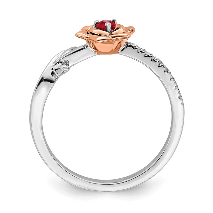 Shop Exclusive 14K Two-Tone Ruby & Diamond Floral Ring - Stylish Design!-2