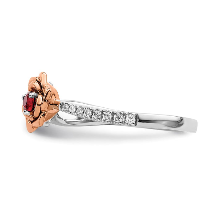 Shop Exclusive 14K Two-Tone Ruby & Diamond Floral Ring - Stylish Design!-3