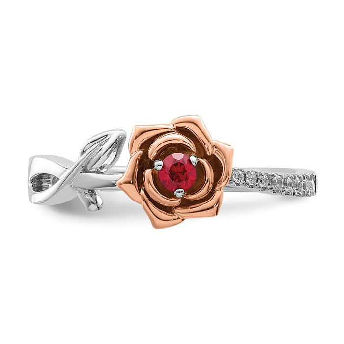 Shop Exclusive 14K Two-Tone Ruby & Diamond Floral Ring - Stylish Design!-4