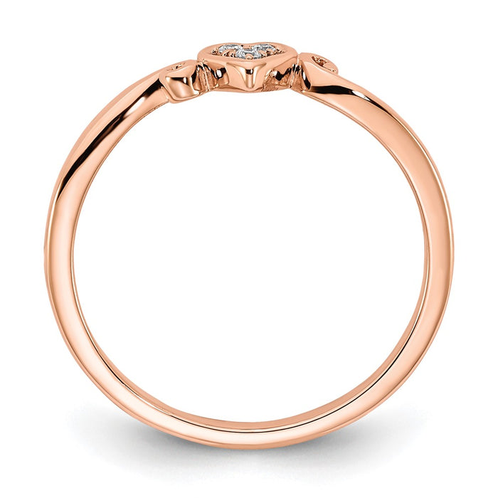 Buy Stylish 10K Rose Gold Heart-Shaped Diamond Ring | Affordable Luxury-2