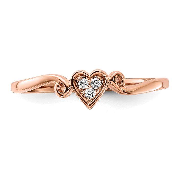 Shop Exclusive 14K Rose Gold Heart-Shaped Diamond Ring - Stylish & Affordable!-4