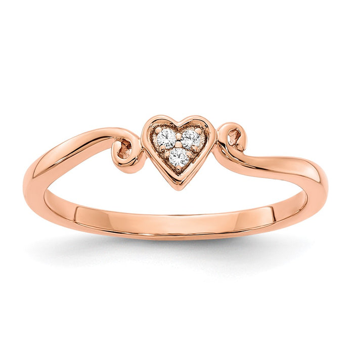 Shop Exclusive 14K Rose Gold Heart-Shaped Diamond Ring - Stylish & Affordable!-1