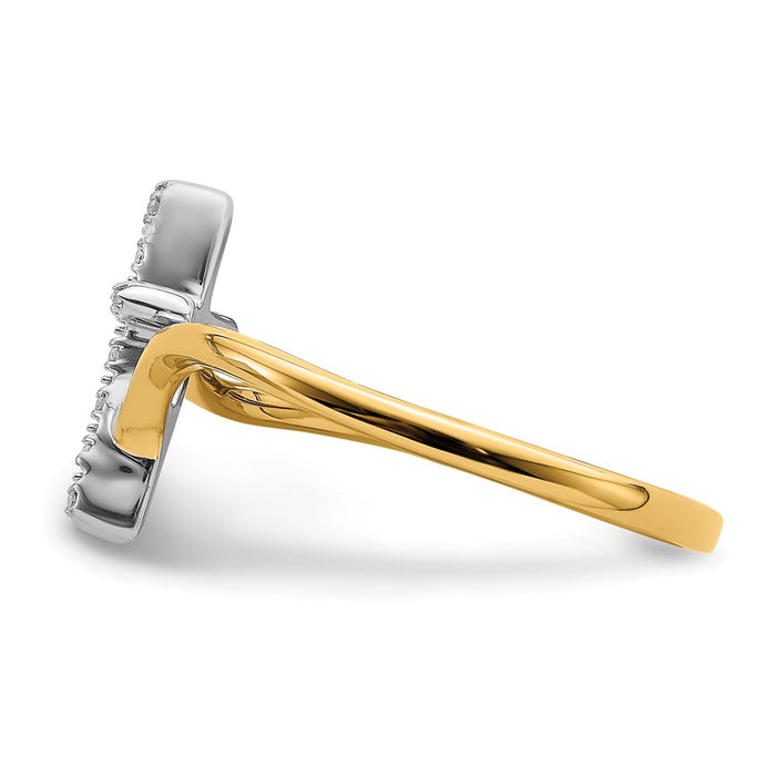 Buy Stylish 14K Two-Tone Polished Diamond Cross Ring - Luxury Design, Affordable Price-3