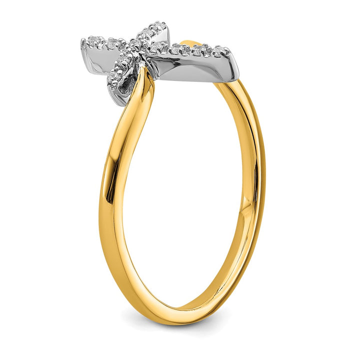 Buy Stylish 14K Two-Tone Polished Diamond Cross Ring - Luxury Design, Affordable Price-6