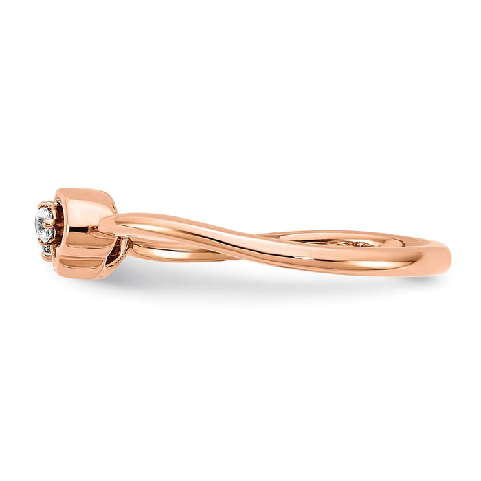 Buy Stylish 14K Rose Gold Double Heart Diamond Ring - Affordable Elegance!-3