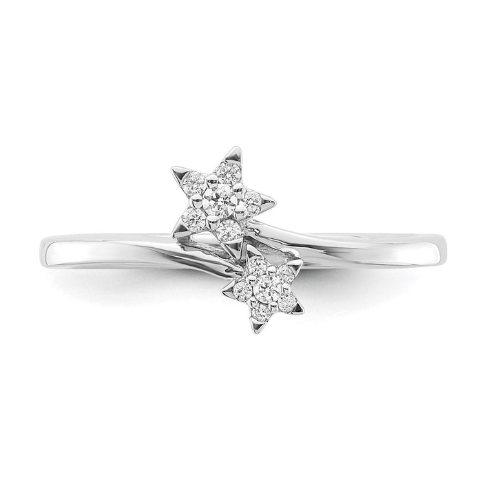 Shop Stylish 14K White Gold Bypass Diamond Star Ring - Luxury Design, Affordable Price-4