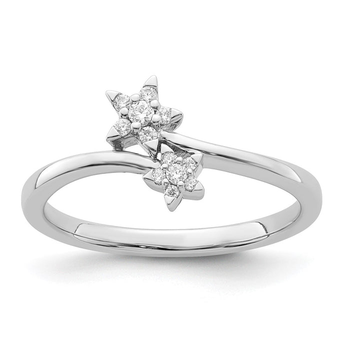 Shop Stylish 14K White Gold Bypass Diamond Star Ring - Luxury Design, Affordable Price-1