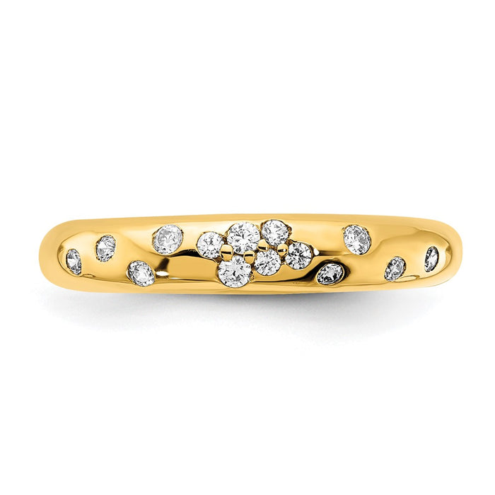 High-quality 14K Gold Polished Diamond Accent Ring | Stylish & Affordable Elegance-4