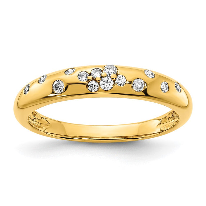 High-quality 14K Gold Polished Diamond Accent Ring | Stylish & Affordable Elegance-1