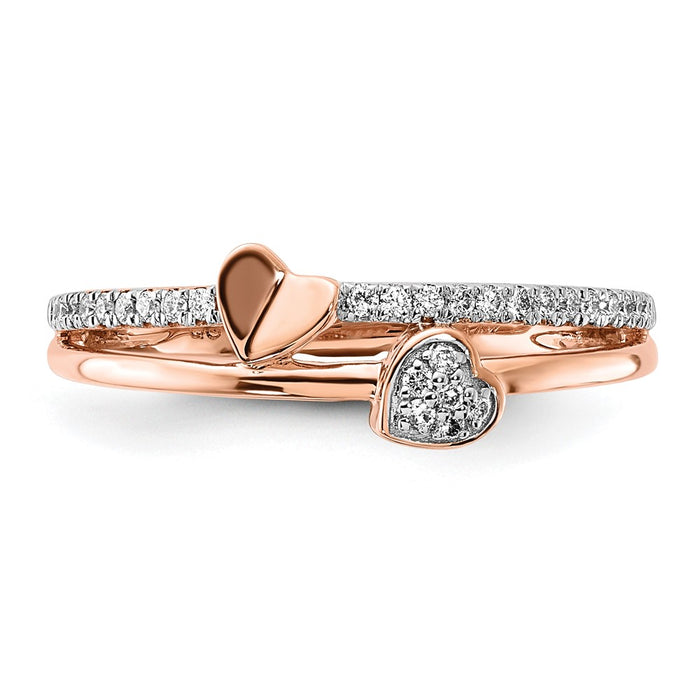 Shop Stylish 14K Rose Gold Heart-Shaped Diamond Ring - Luxury Design, Affordable Price-4
