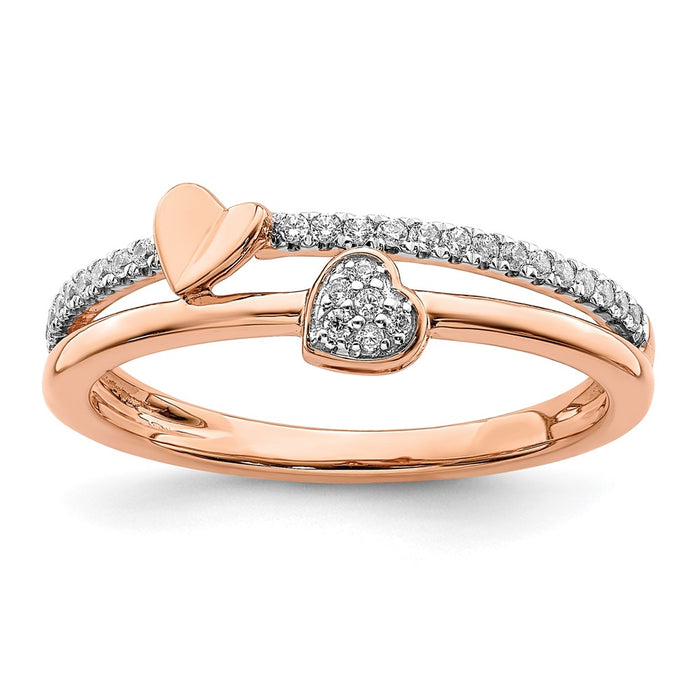 Shop Stylish 14K Rose Gold Heart-Shaped Diamond Ring - Luxury Design, Affordable Price-1