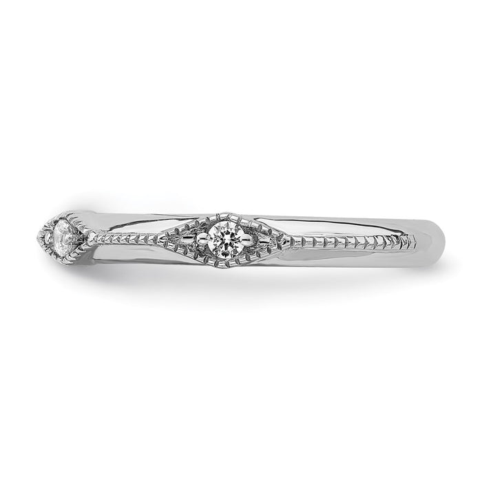 High-Quality 14K White Gold Polished Knife-Edge Diamond Band - Stylish Value-3