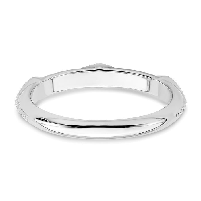 High-Quality 14K White Gold Polished Knife-Edge Diamond Band - Stylish Value-5