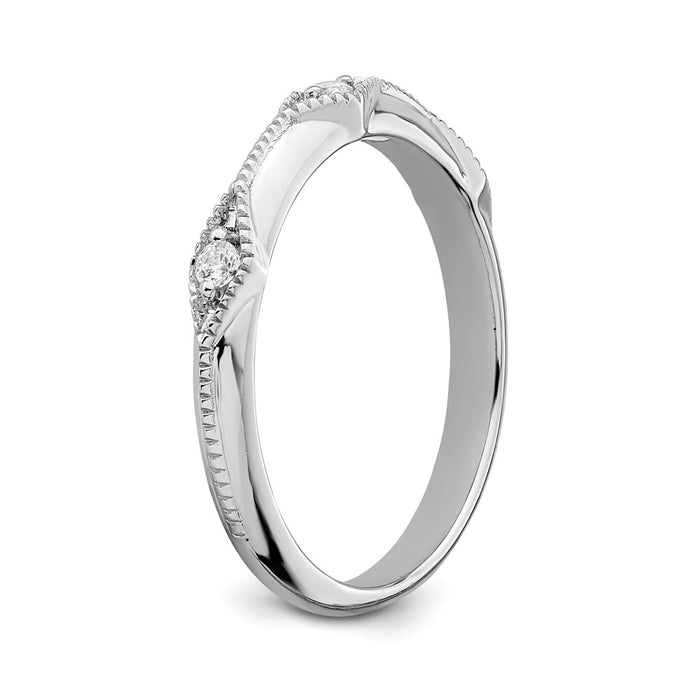 High-Quality 14K White Gold Polished Knife-Edge Diamond Band - Stylish Value-6