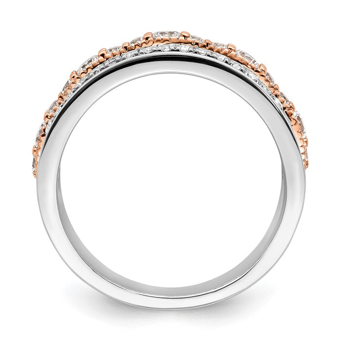 Buy 1 Carat Complete Diamond Wedding Band in 14K Luxury White & Rose Gold-2