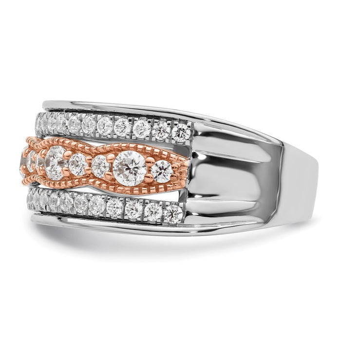 Buy 1 Carat Complete Diamond Wedding Band in 14K Luxury White & Rose Gold-3