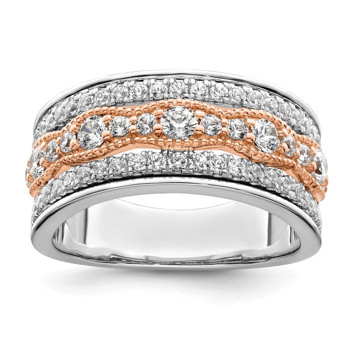 Buy 1 Carat Complete Diamond Wedding Band in 14K Luxury White & Rose Gold-1