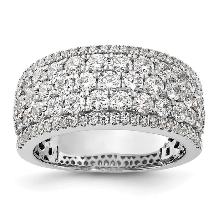 Buy Stylish 14K White Gold Pave Diamond Band - 2 Carats Total Weight, Luxury Shine-1
