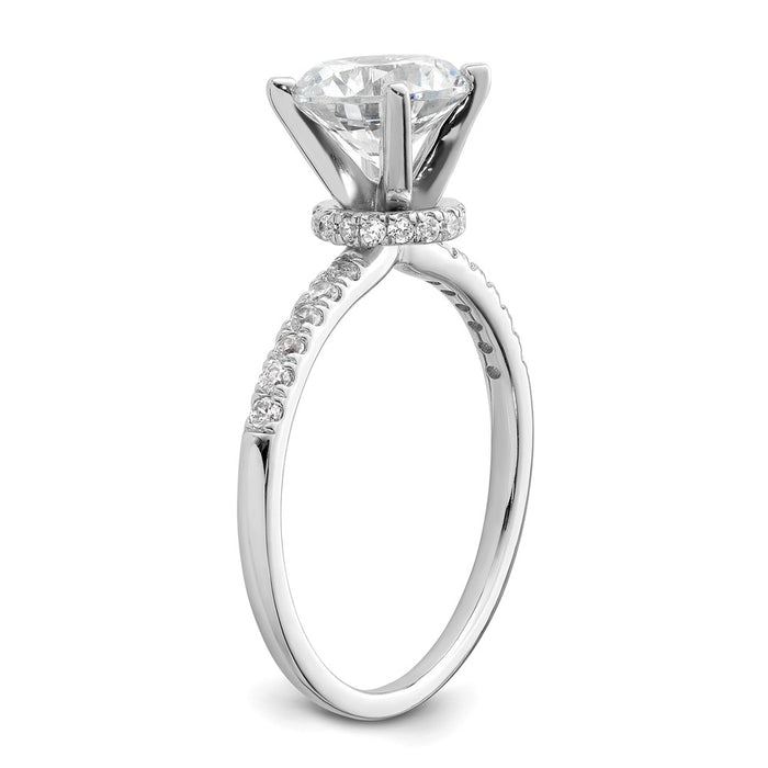 Exclusive 14K White Gold Semi-Mount Engagement Ring for 1.5 Carat Stone-6