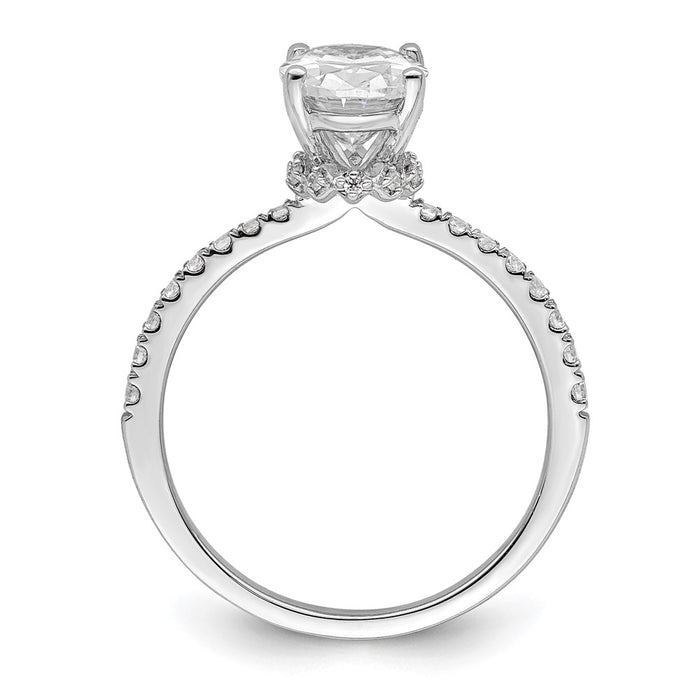 High-Quality 14K White Gold Semi-Mount Engagement Ring for 1.5 Carat Oval-2