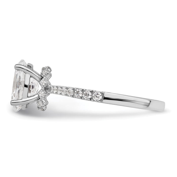 High-Quality 14K White Gold Semi-Mount Engagement Ring for 1.5 Carat Oval-3