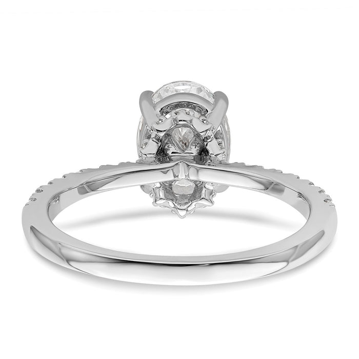 High-Quality 14K White Gold Semi-Mount Engagement Ring for 1.5 Carat Oval-5