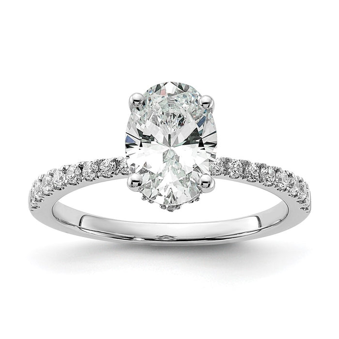 High-Quality 14K White Gold Semi-Mount Engagement Ring for 1.5 Carat Oval-1