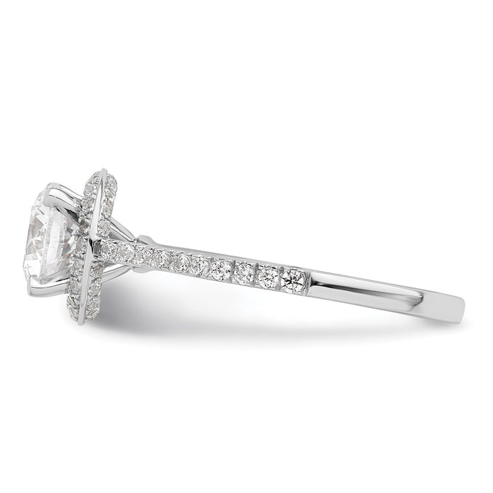 Buy Stylish 14K White Gold Vintage Halo Engagement Ring for 1 Carat Center-3