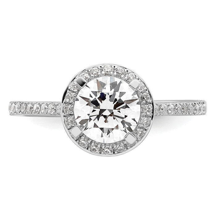 Buy Stylish 14K White Gold Vintage Halo Engagement Ring for 1 Carat Center-4