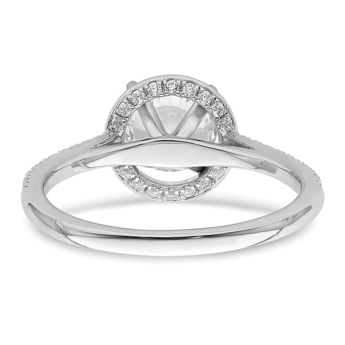 Buy Stylish 14K White Gold Vintage Halo Engagement Ring for 1 Carat Center-5