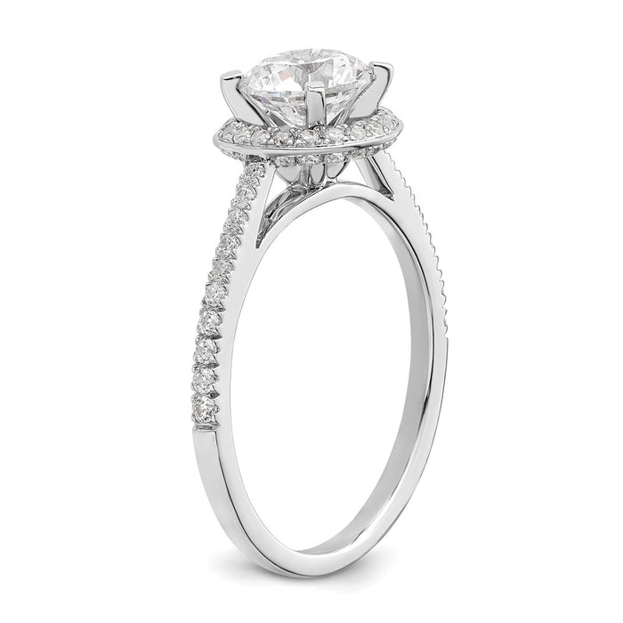 Buy Stylish 14K White Gold Vintage Halo Engagement Ring for 1 Carat Center-6