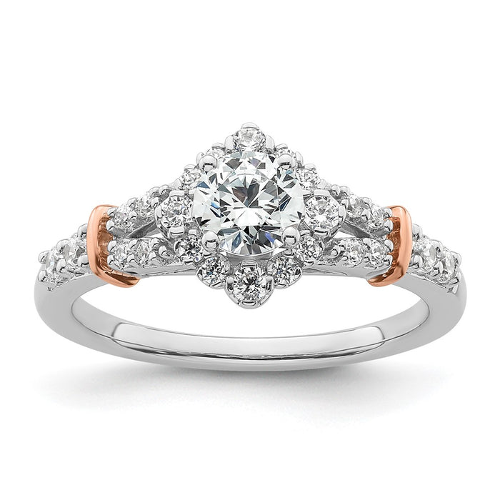 Buy 14K Two-Tone Vintage Halo Diamond Semi-Mount Ring | Stylish Value!-1