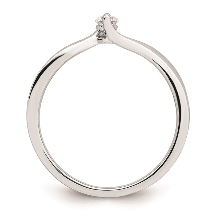 Exclusive 14K White Gold Bypass Engagement Ring with 1/10 Carat Diamond Value-2