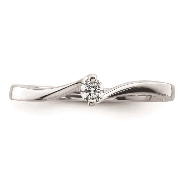 Exclusive 14K White Gold Bypass Engagement Ring with 1/10 Carat Diamond Value-4
