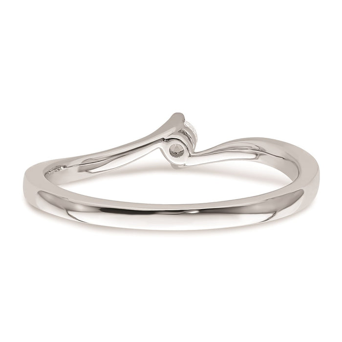 Exclusive 14K White Gold Bypass Engagement Ring with 1/10 Carat Diamond Value-5