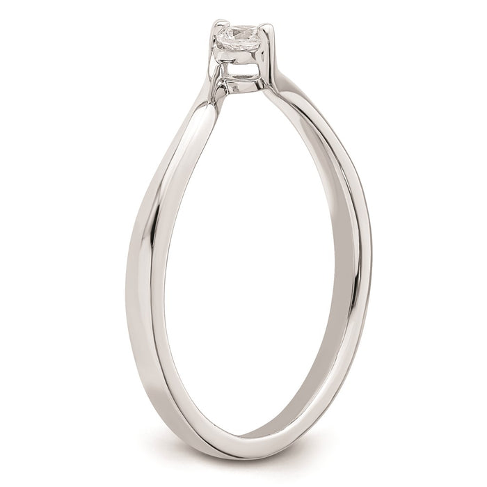 Exclusive 14K White Gold Bypass Engagement Ring with 1/10 Carat Diamond Value-6