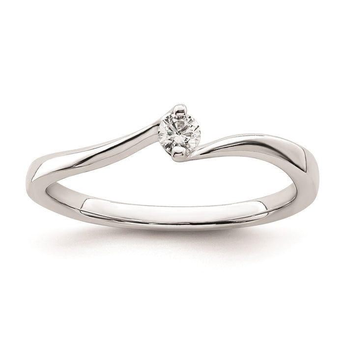 Exclusive 14K White Gold Bypass Engagement Ring with 1/10 Carat Diamond Value-1