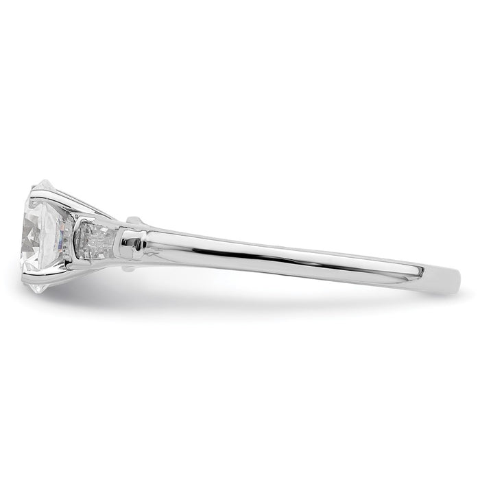 High-Quality 14K White Gold Semi-Mount Engagement Ring with Baguette Diamonds-3