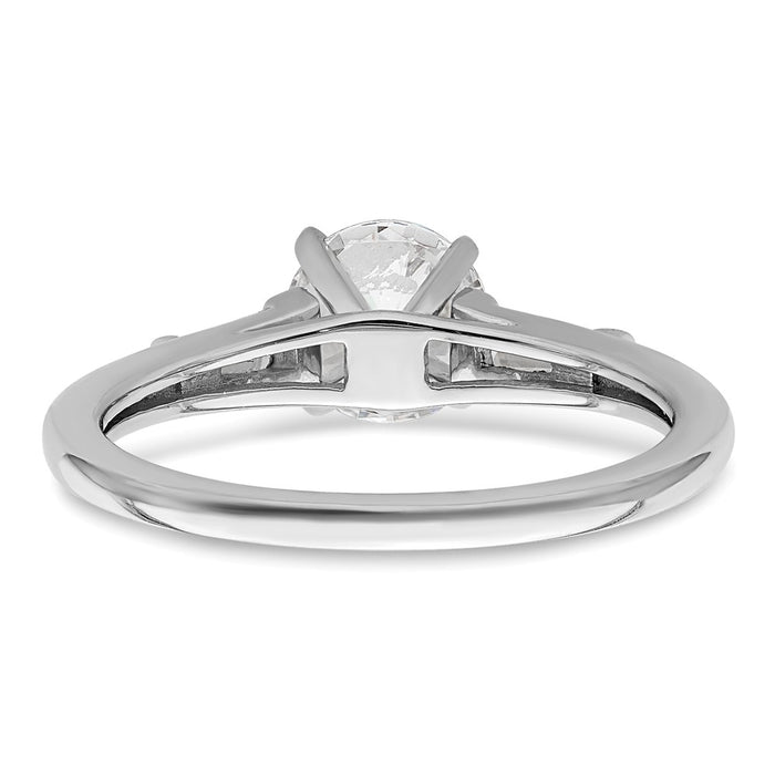 High-Quality 14K White Gold Semi-Mount Engagement Ring with Baguette Diamonds-5