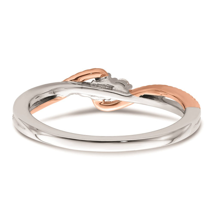 Designer 14K White & Rose Gold 3-Stone Engagement Ring - 1/8 Carat Diamonds, Affordable Price-5