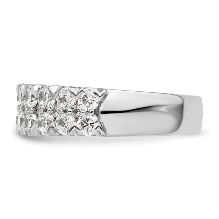Exclusive 14K White Gold Double Row Fashion Band with 1.5ct Lab-Grown Diamond-3