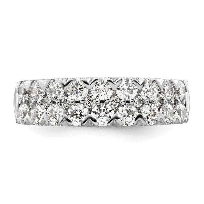 Exclusive 14K White Gold Double Row Fashion Band with 1.5ct Lab-Grown Diamond-4