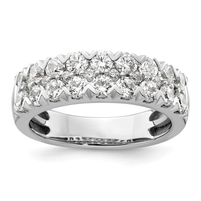 Exclusive 14K White Gold Double Row Fashion Band with 1.5ct Lab-Grown Diamond-1