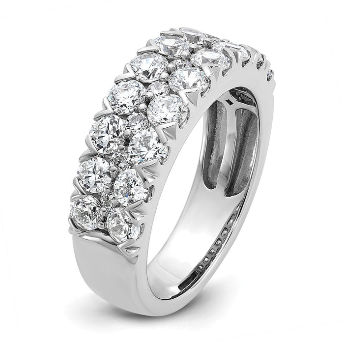 Order Stylish 14K White Gold Double Row Band with 2 Carat Lab-Grown Diamond-6