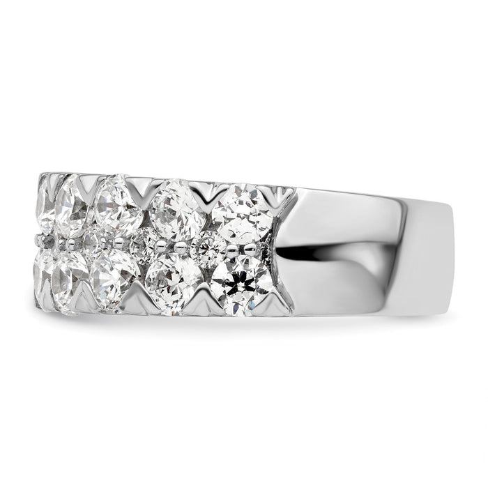 Exclusive 14K White Gold Double Row Band with 3 Carat Lab-Grown Diamond-3