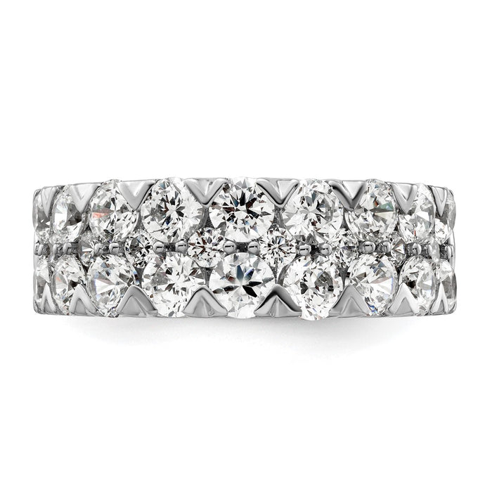 Exclusive 14K White Gold Double Row Band with 3 Carat Lab-Grown Diamond-4
